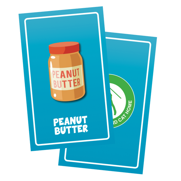 Bowl or Bin dog card showing peanut butter