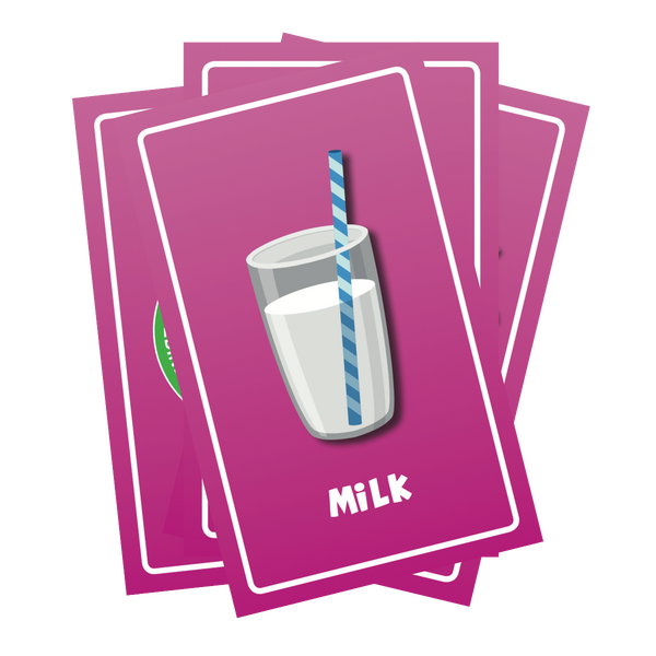 Bowl or Bin cat card showing milk