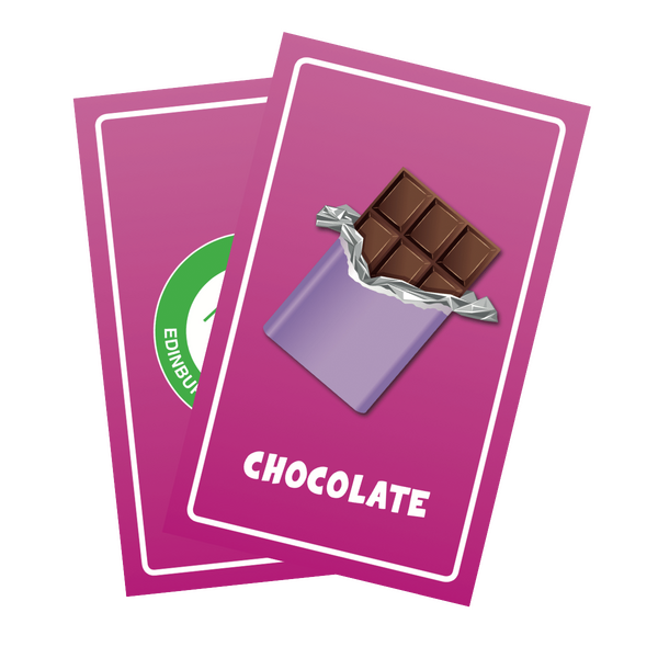 Bowl or Bin cat card showing chocolate